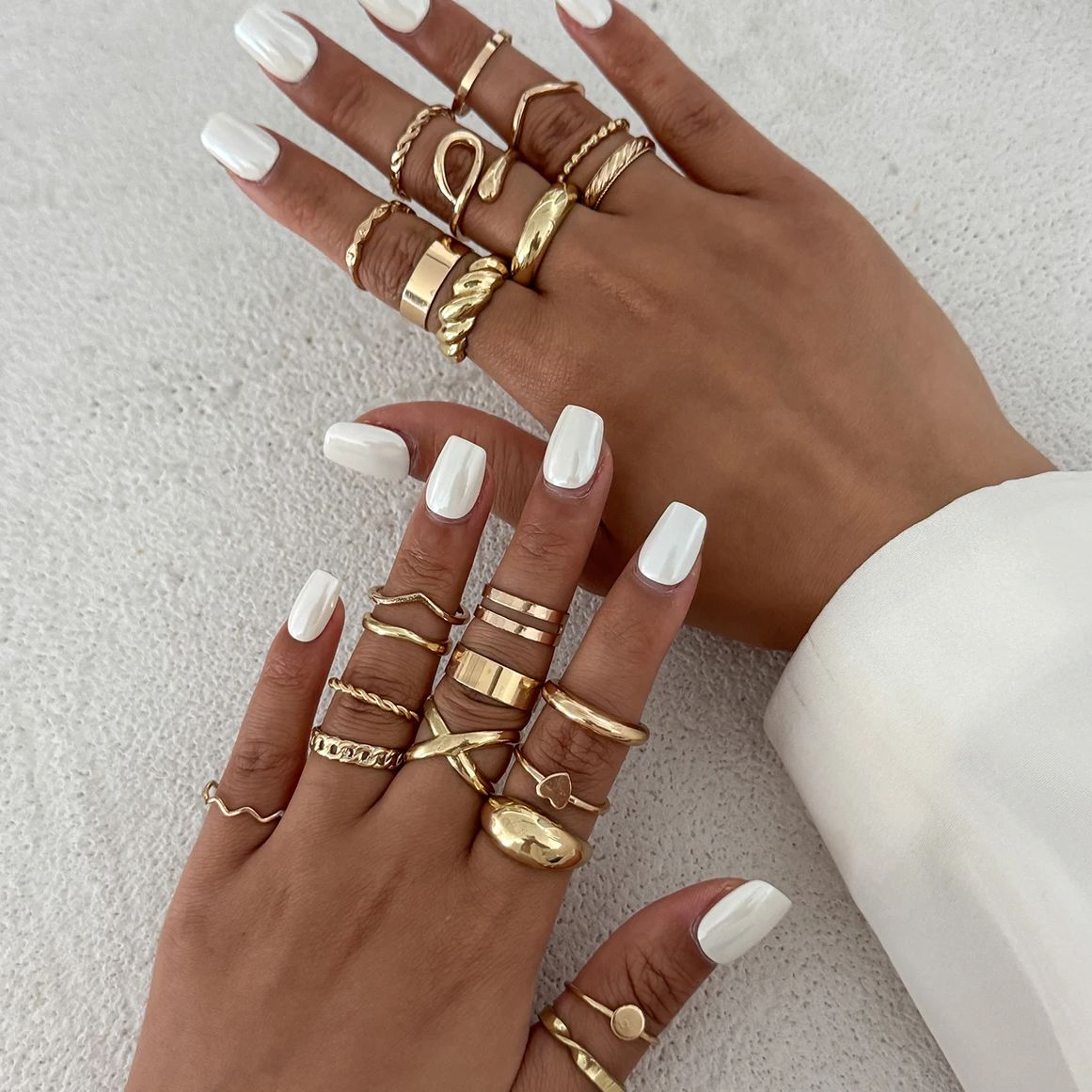 KunJoe 24Pcs/Set Cincin Terbuk - Vintage Punk Knuckle Rings Set ulasan dan harga