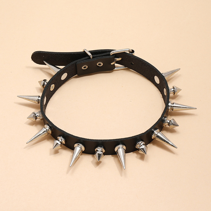 Kalung Choker paku keling panj - Goth Punk Spike Choker ulasan dan harga