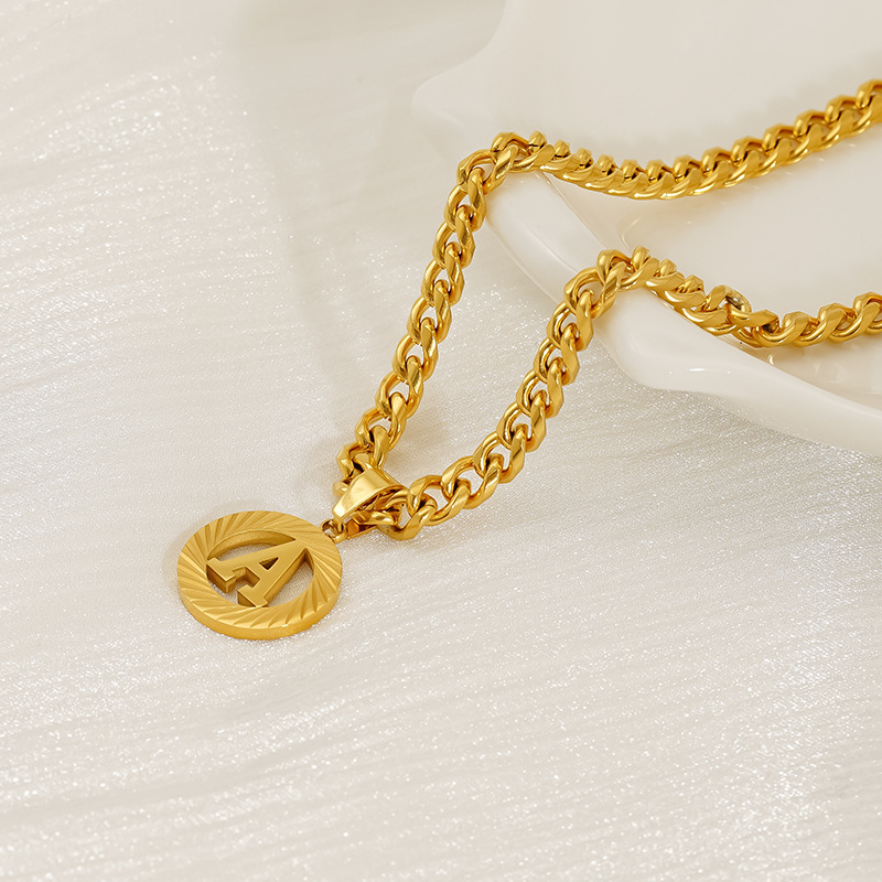Kalung Awal Rantai Kuba 5MM Ba - Initial Letter Necklace 18K Gold ulasan dan harga