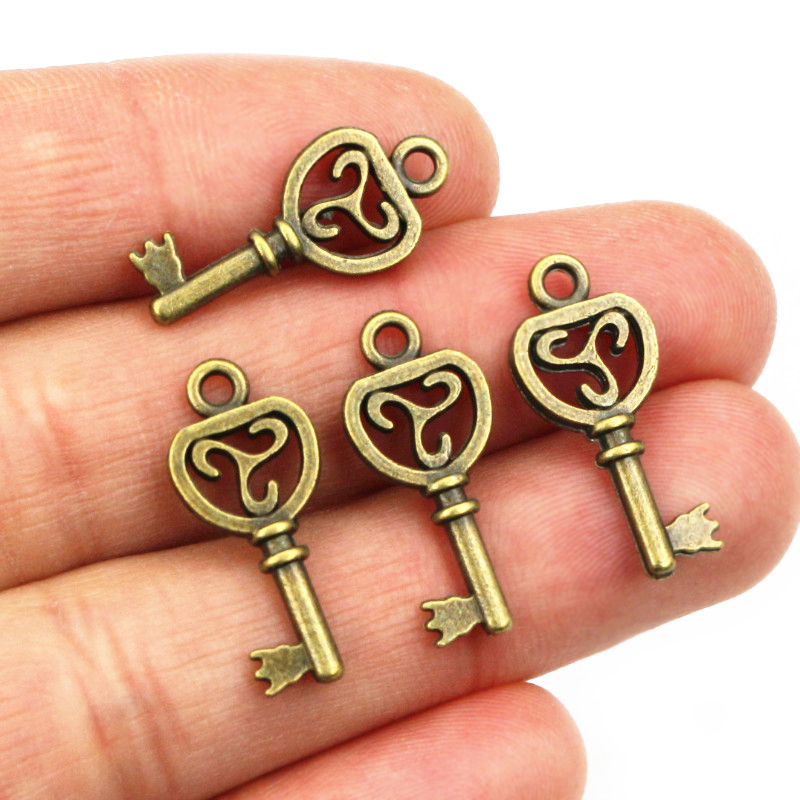 40Pcs Kunci Hiasan Liontin Ant - Heart Locket Necklace Photo ulasan dan harga