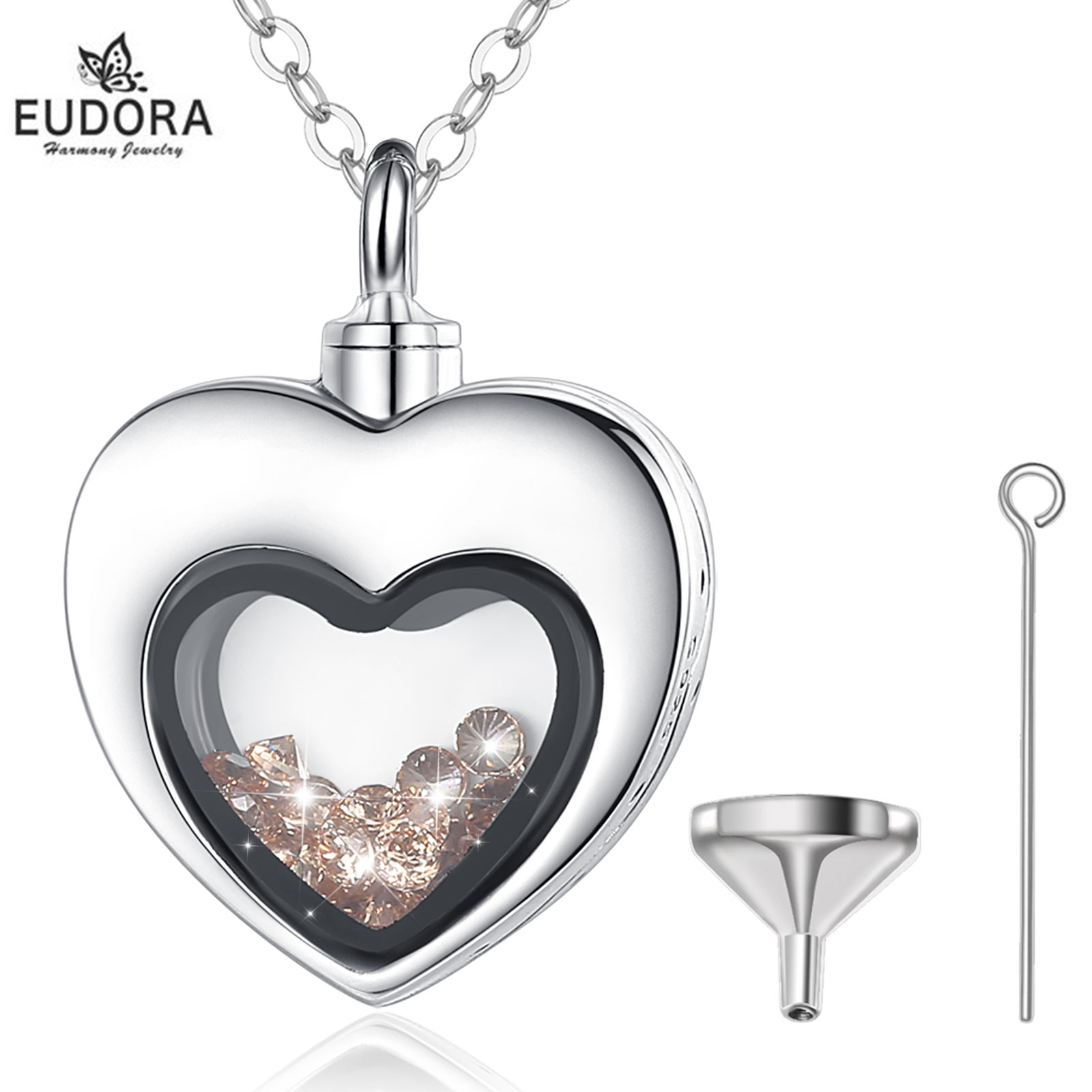 Eudora Liontin Hati Perak Murn - Heart Locket Necklace Photo ulasan dan harga