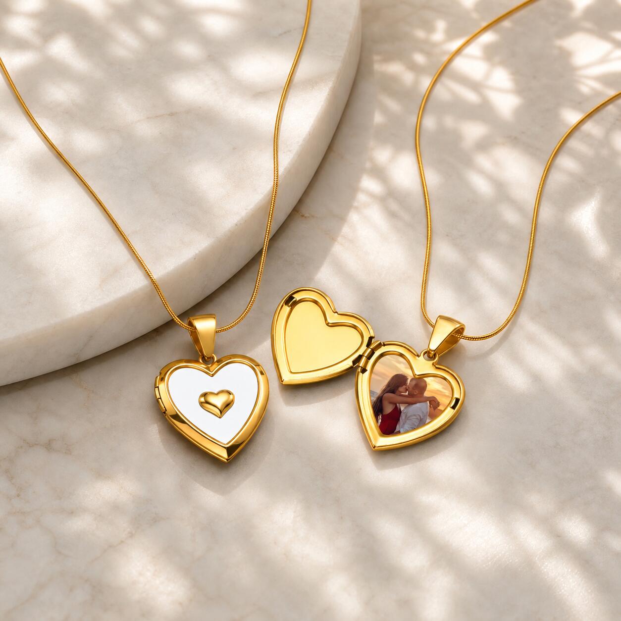 Kalung Liontin Bentuk Hati den - Heart Locket Necklace Photo ulasan dan harga