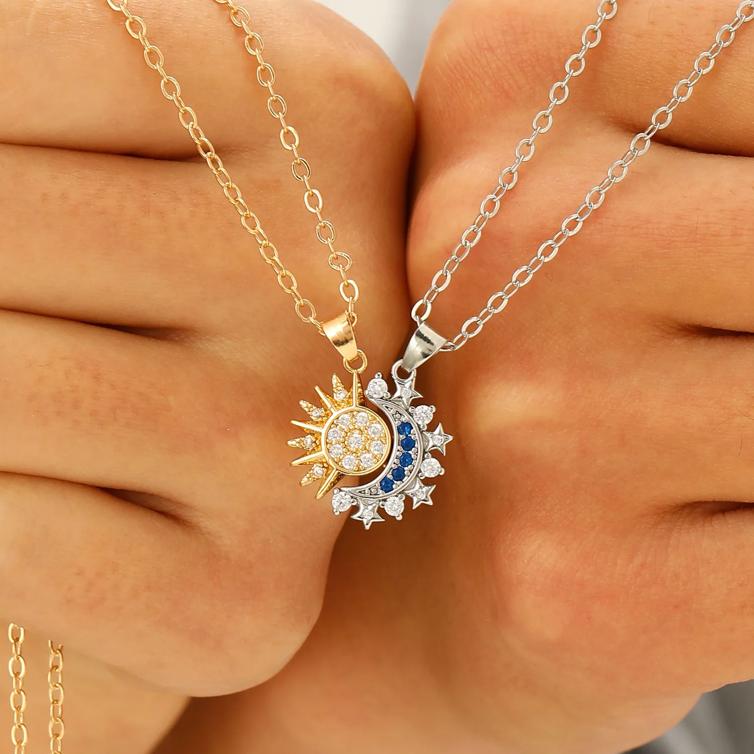 Kalung Liontin Matahari Bulan  - Magnetic Couple Matching Necklaces ulasan dan harga