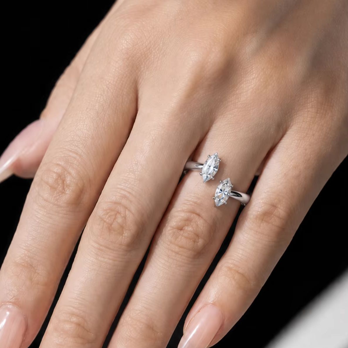 Cincin Perak Sterling 925 1 Ka - Moissanite Engagement Ring 1 Carat ulasan dan harga