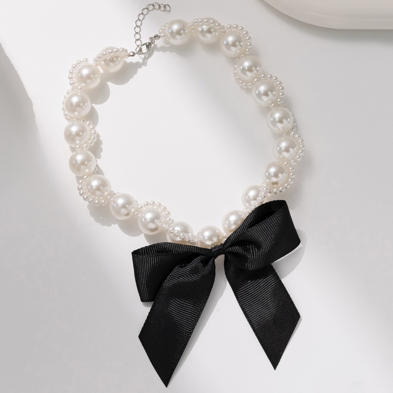 Kalung Choker Pita Mutiara Imi - Pearl Choker Necklace Vintage ulasan dan harga