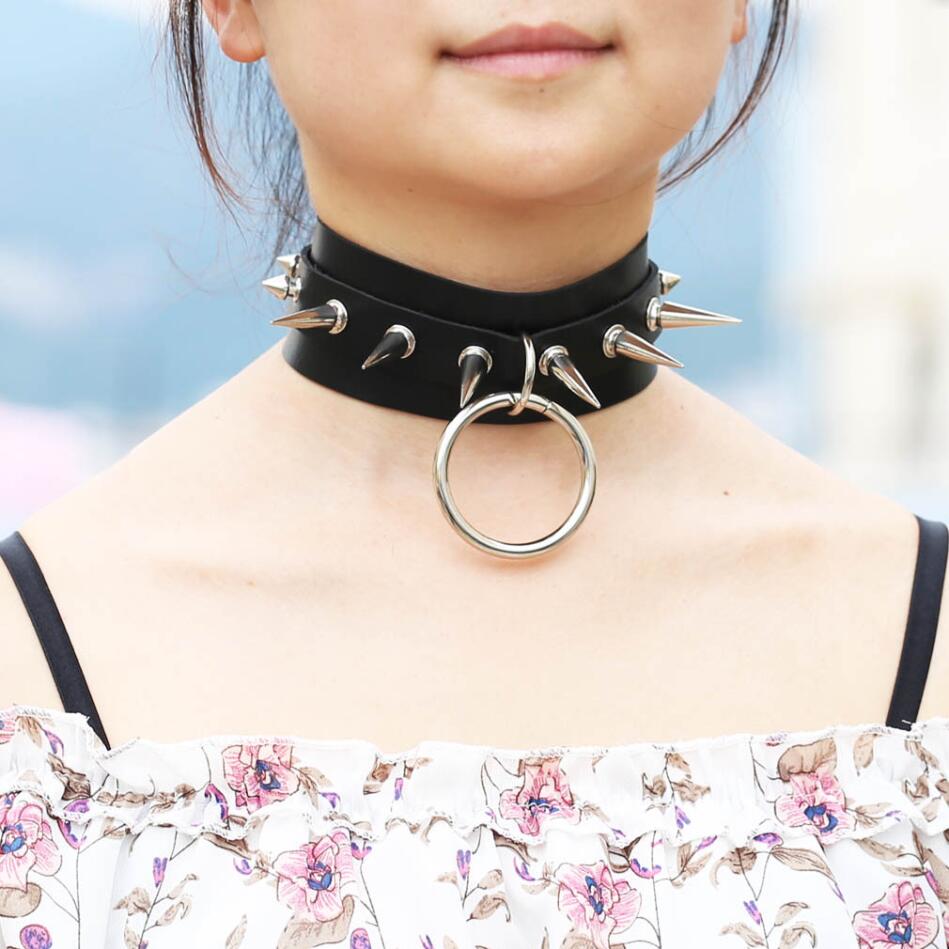Kalung panjang kerah Punk paku - Goth Punk Spike Choker ulasan dan harga