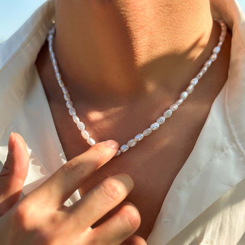 Kalung Choker mutiara imitasi  - Pearl Choker Necklace Vintage ulasan dan harga