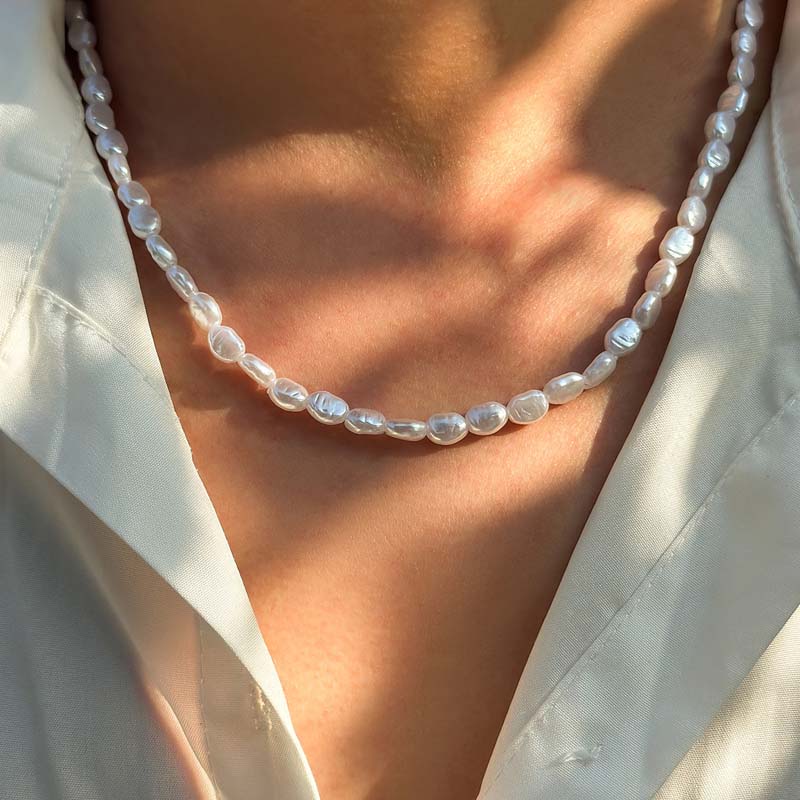 Kalung Choker mutiara imitasi  - Pearl Choker Necklace Vintage ulasan dan harga