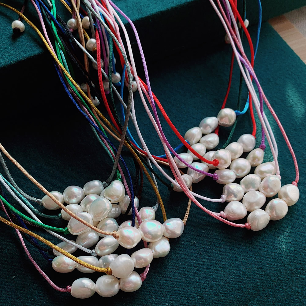 9-10Mm Kalung Pesona Mutiara B - Pearl Choker Necklace Vintage ulasan dan harga