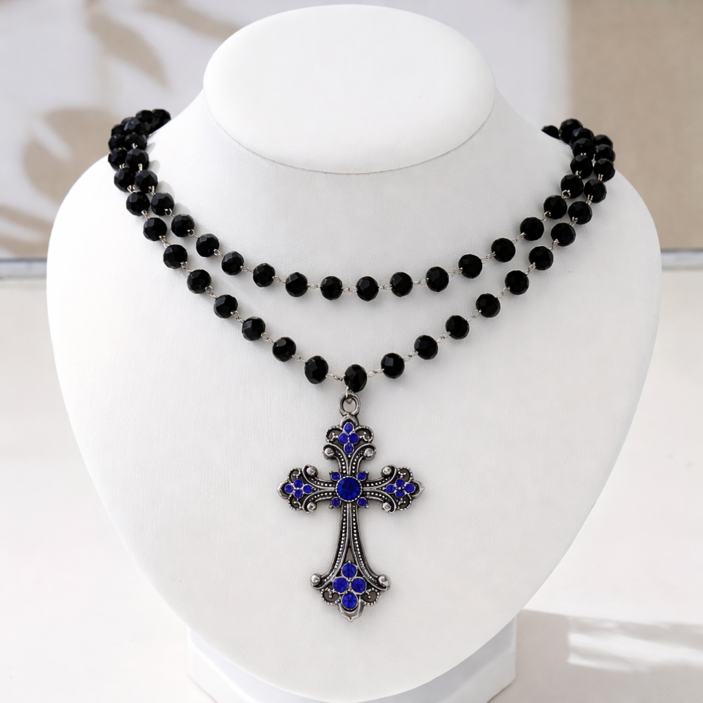 Kalung Salib Berlapis Gaya Gru - Layered Pendant Necklace Aesthetic ulasan dan harga