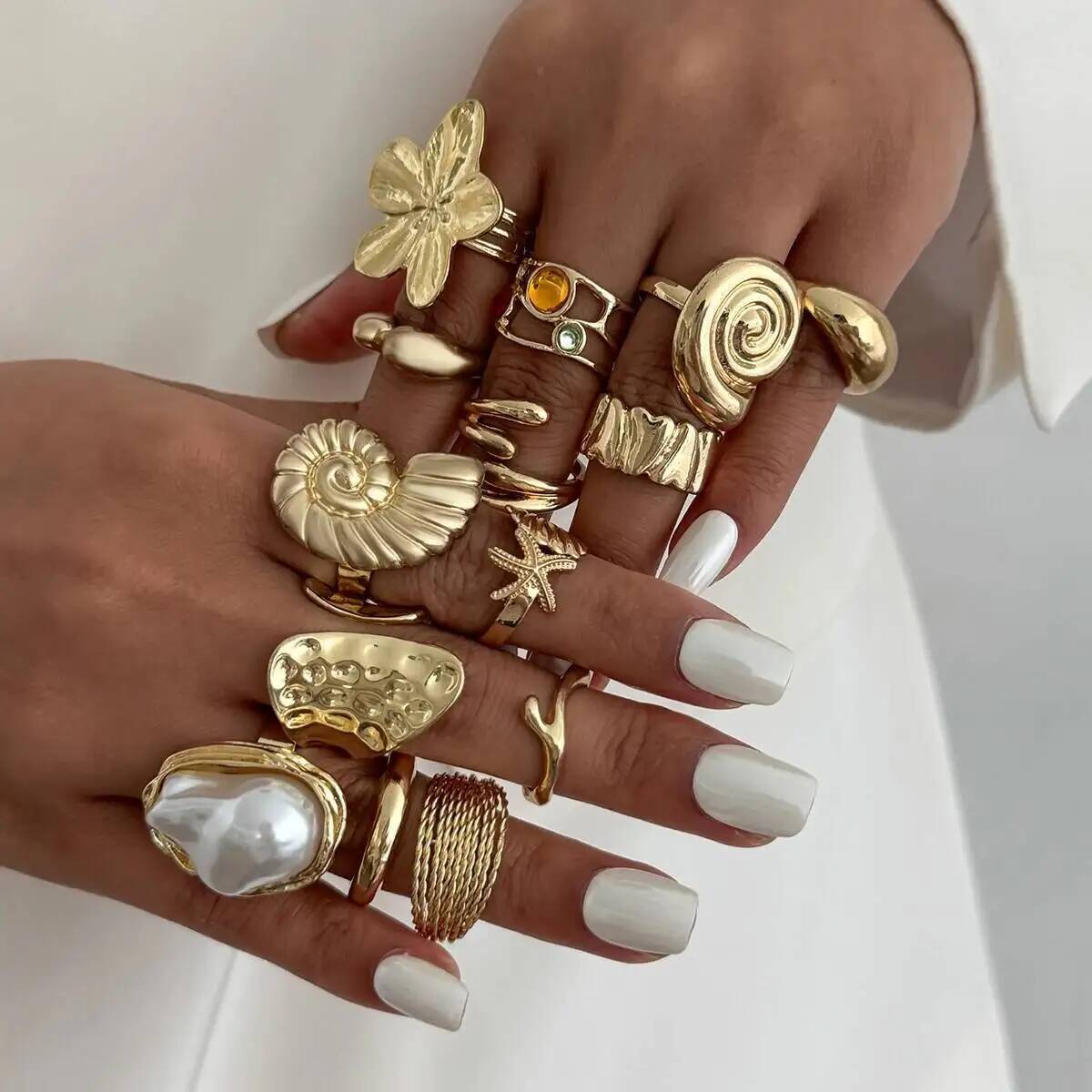 IngeSight.Z 14 Buah/Set Cincin - Vintage Punk Knuckle Rings Set ulasan dan harga