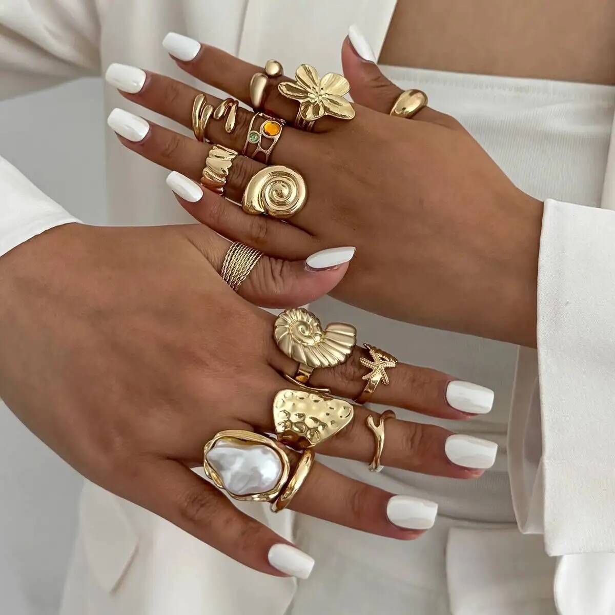 IngeSight.Z 14 Buah/Set Cincin - Vintage Punk Knuckle Rings Set ulasan dan harga