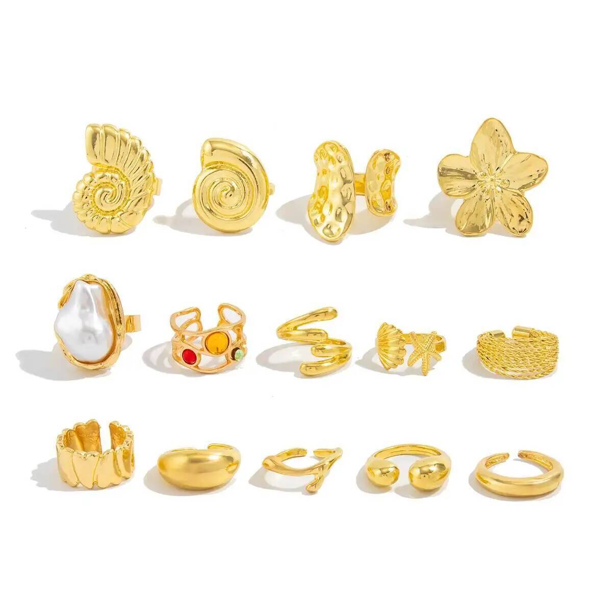 IngeSight.Z 14 Buah/Set Cincin - Vintage Punk Knuckle Rings Set ulasan dan harga