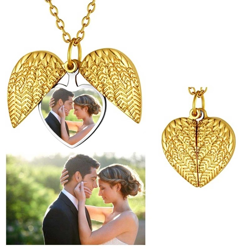 Kalung Liontin Foto Kustom Ben - Heart Locket Necklace Photo ulasan dan harga