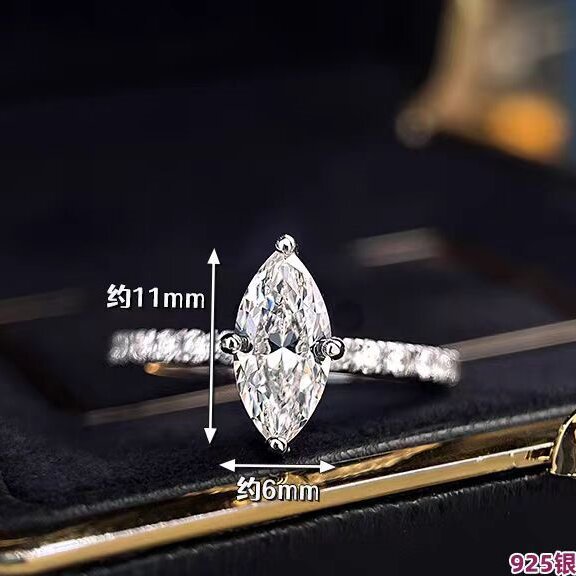 Cincin Pernikahan mewah asli 1 - Moissanite Engagement Ring 1 Carat ulasan dan harga