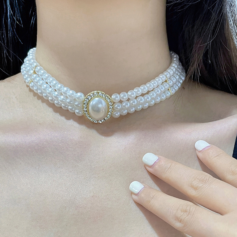 Kalung Vintage tiga lapis wani - Pearl Choker Necklace Vintage ulasan dan harga
