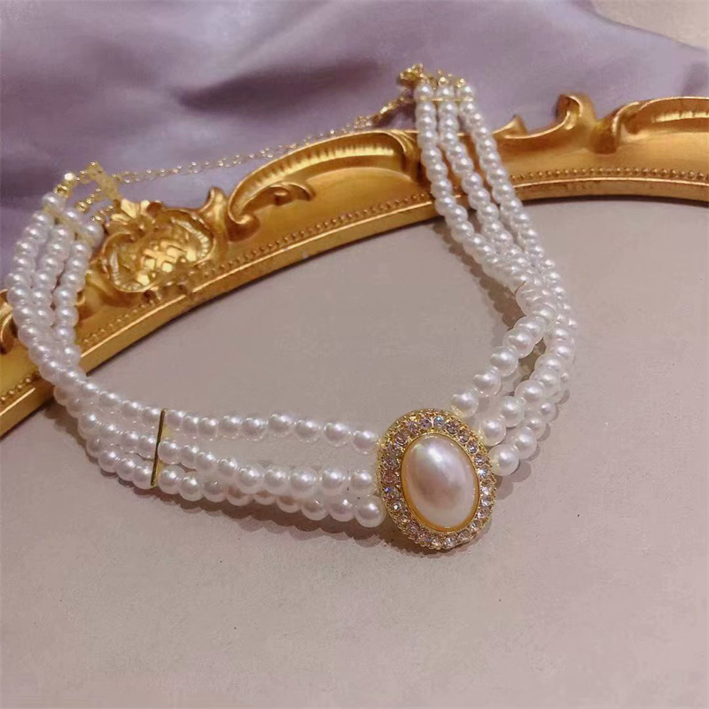 Kalung Vintage tiga lapis wani - Pearl Choker Necklace Vintage ulasan dan harga
