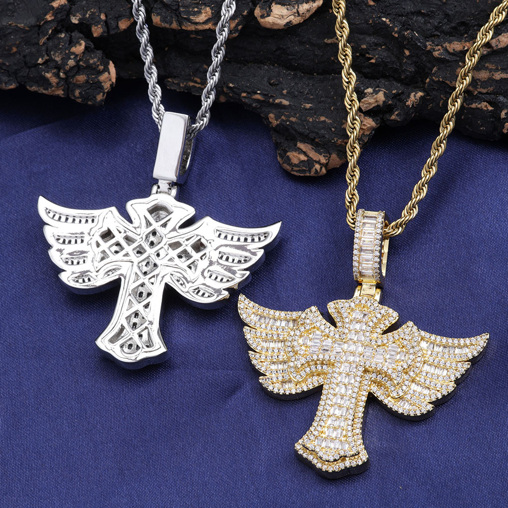 Hip Hop liontin salib malaikat - Cross Pendant Necklace Gold ulasan dan harga