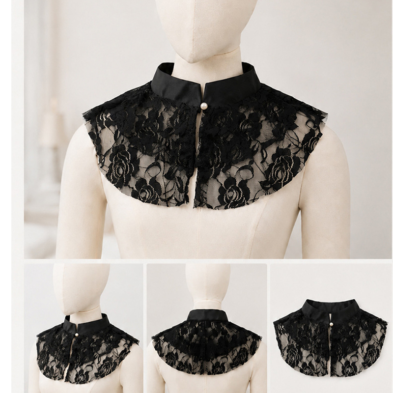 Kerah Palsu Berenda Bunga Eleg - Necklaces ulasan dan harga