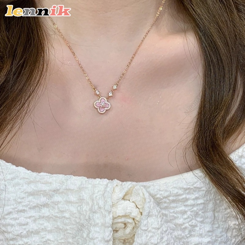 Kalung Cangkang Merah Muda, Li - Layered Pendant Necklace Aesthetic ulasan dan harga