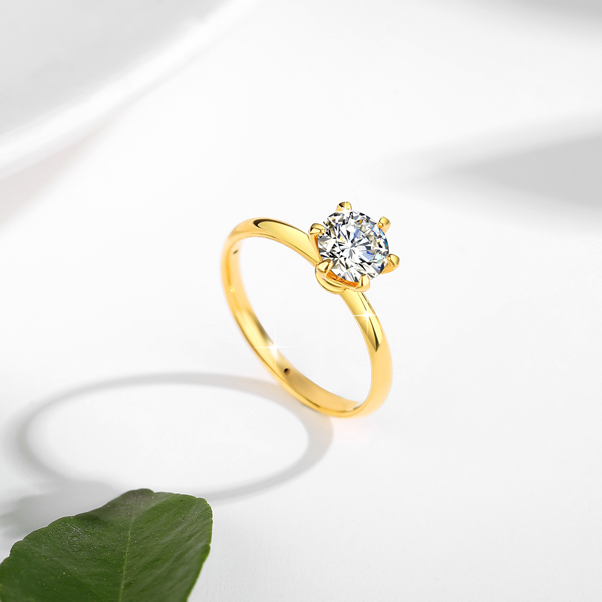 Emas Asli 18K Cincin Moissanit - Moissanite Engagement Ring 1 Carat ulasan dan harga