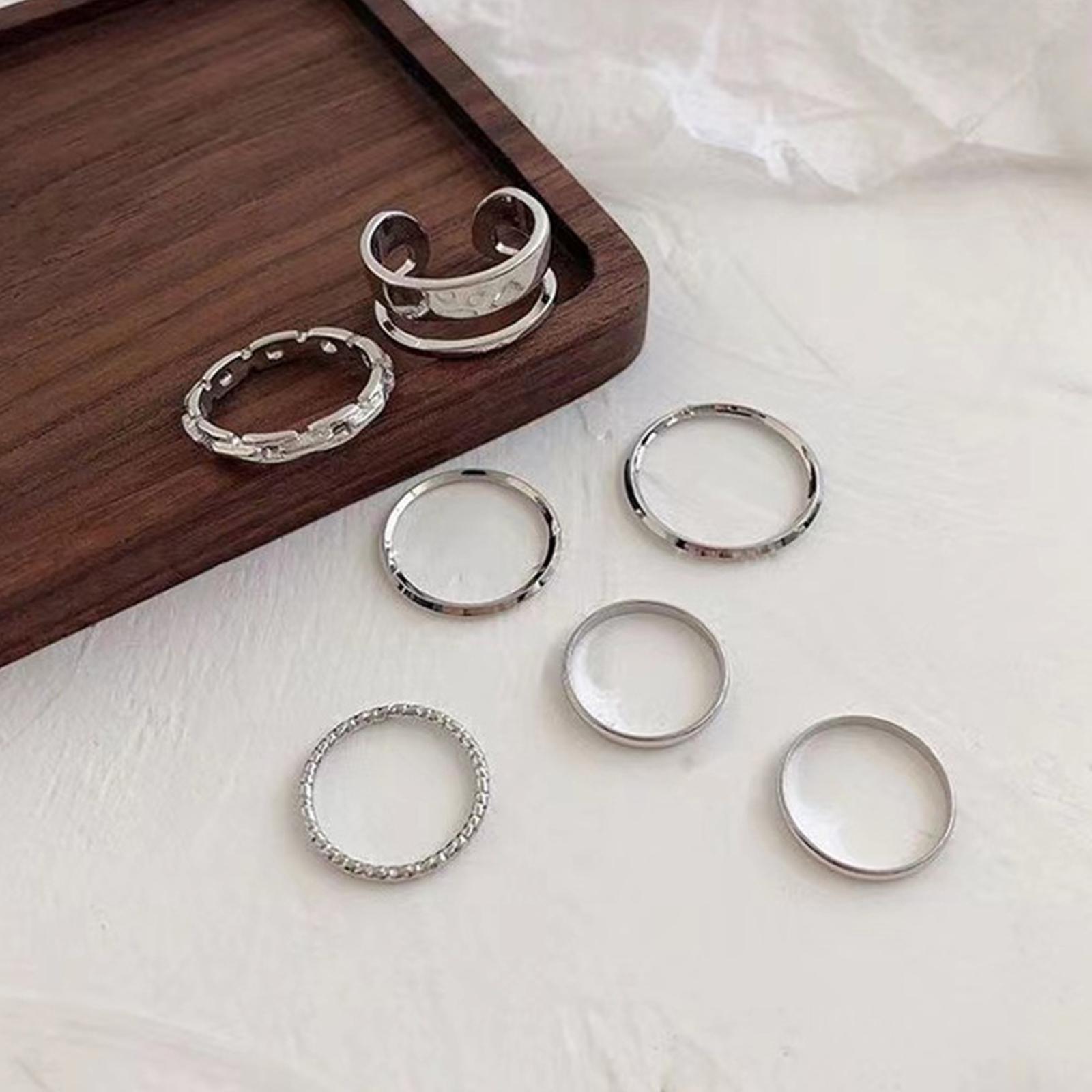 Set Cincin Hip Hop Wanita Warn - Vintage Punk Knuckle Rings Set ulasan dan harga